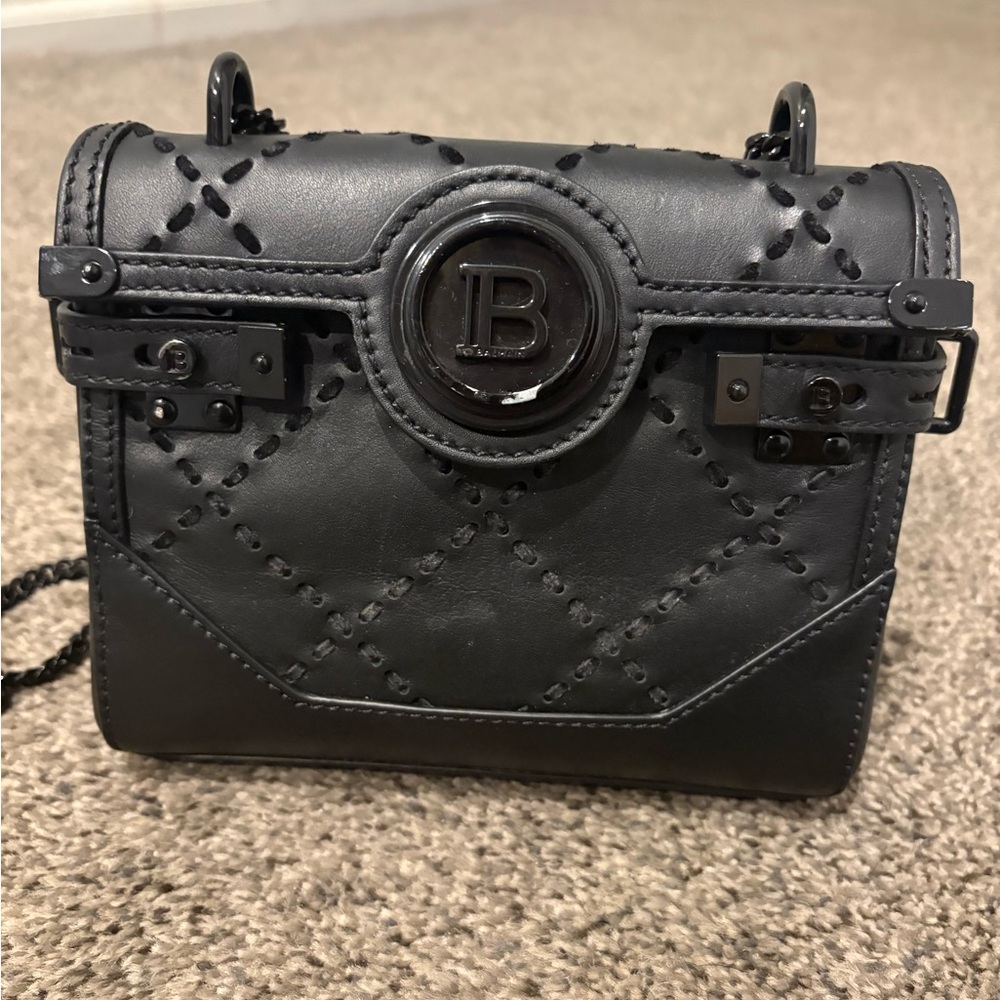 Balmain Black Quilted Mini Bag/Backpack